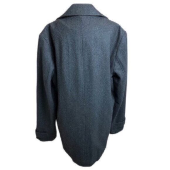 Calvin Klein Black Wool Blend Winter Classic Casual Everyday Pea Coat Medium - Picture 2 of 9